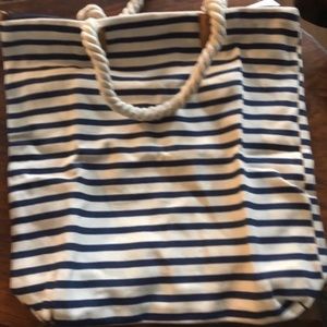 Cream and Blue Tote by Summer & Rose